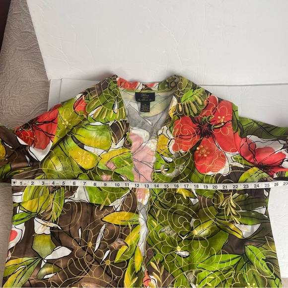 Trenz Woman by Theresa Renz Floral Blazer Jacket Lightweight with Cut Outs 1X - Picture 8 of 9